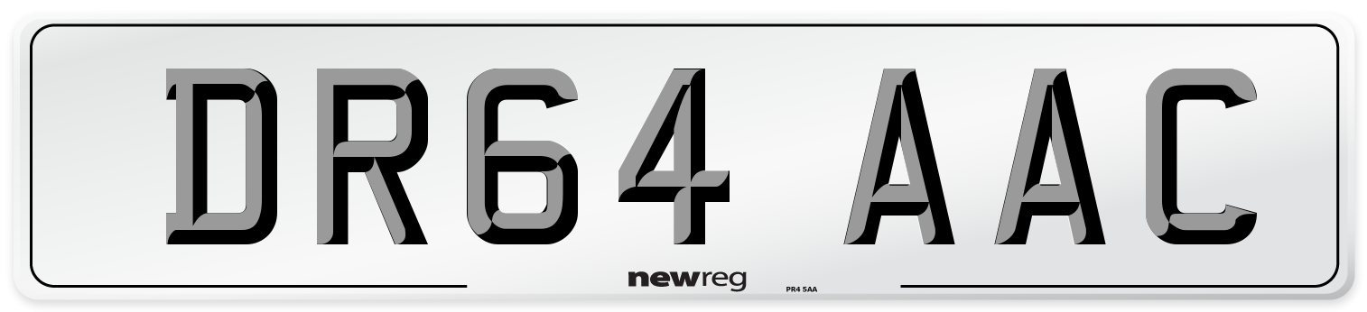 DR64 AAC Number Plate from New Reg